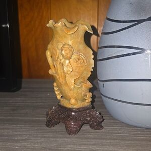 Antique Chinese carved soapstone vase